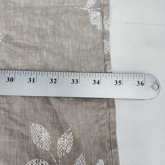 Susan Graver Linen Blend Shirt Womens 5X Tan White Leaf Button Up 3/4 Sleeves - Picture 9 of 10